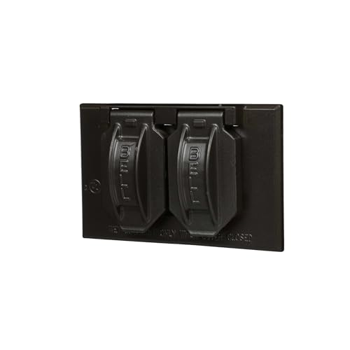 Hubbell-Bell 5180-2 Horizontal Duplex Single Gang Weatherproof Cover