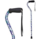 DMI Walking Cane and Walking Stick for Men and Women, Lightweight and Adjustable, Supports up to 250 lbs with Ergonomic Soft Foam Offset Hand Grip and Wrist Strap, Purple Flower