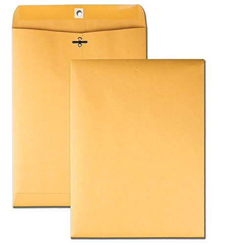 Book Cover Quality Park 9 x 12 Clasp Envelopes with Deeply Gummed Flaps, Great for Filing, Storing or Mailing Documents, 28 lb Brown Kraft, 100 per Box (37890)