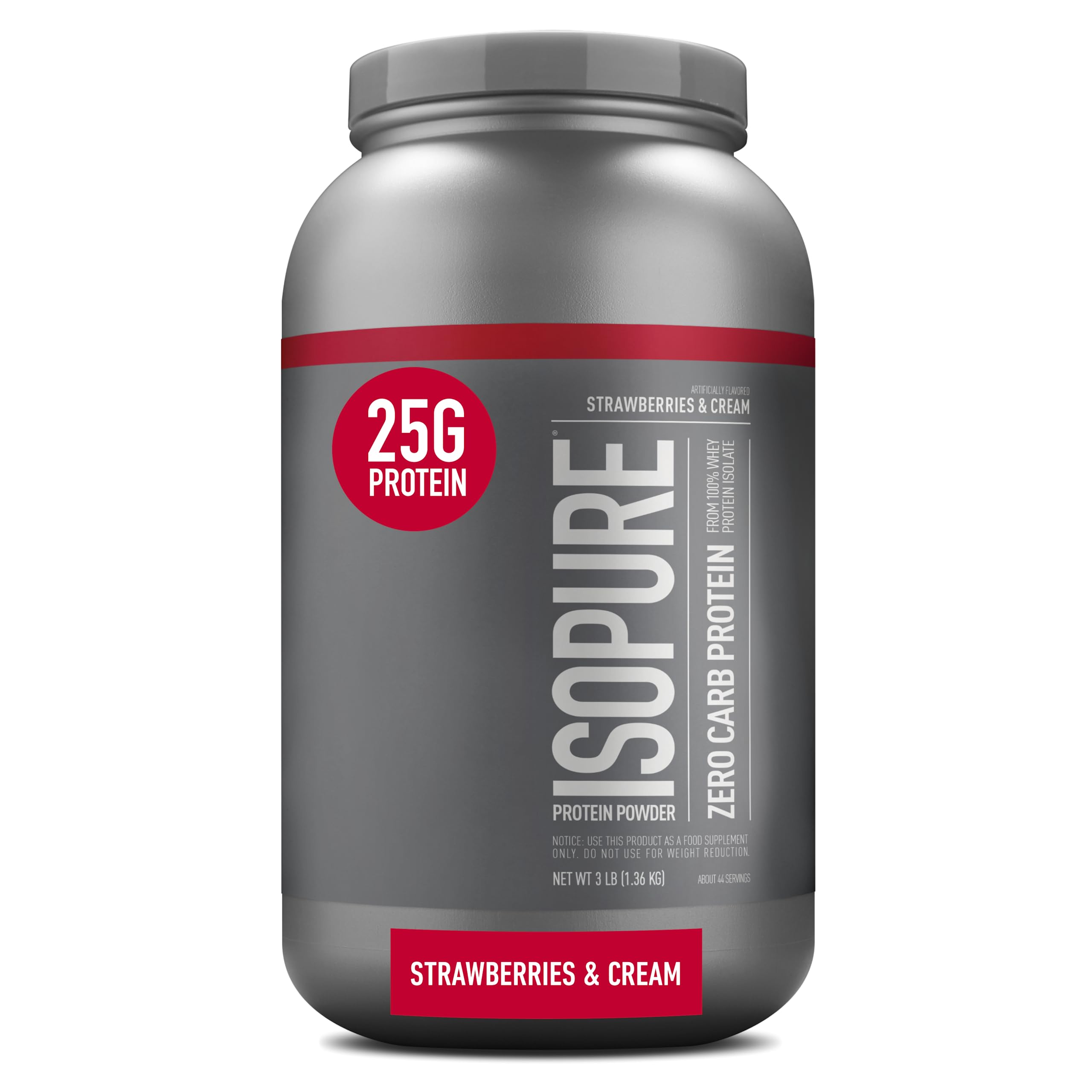 Book Cover Isopure Protein Powder, Zero Carb Whey Isolate with Vitamin C & Zinc for Immune Support, 25g Protein, Keto Friendly, Strawberries & Cream, 44 Servings, 3 Pounds (Packaging May Vary) Strawberries & Cream 3 Pound