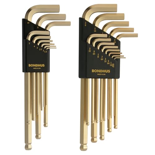 Bondhus 20899 BLX22G Double Pack Ballwrench BLX9MMG & BLX13G, Gold