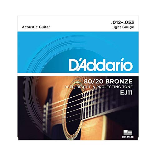 Book Cover D'Addario EJ11 80/20 Bronze Acoustic Guitar Strings, Light, 12-53