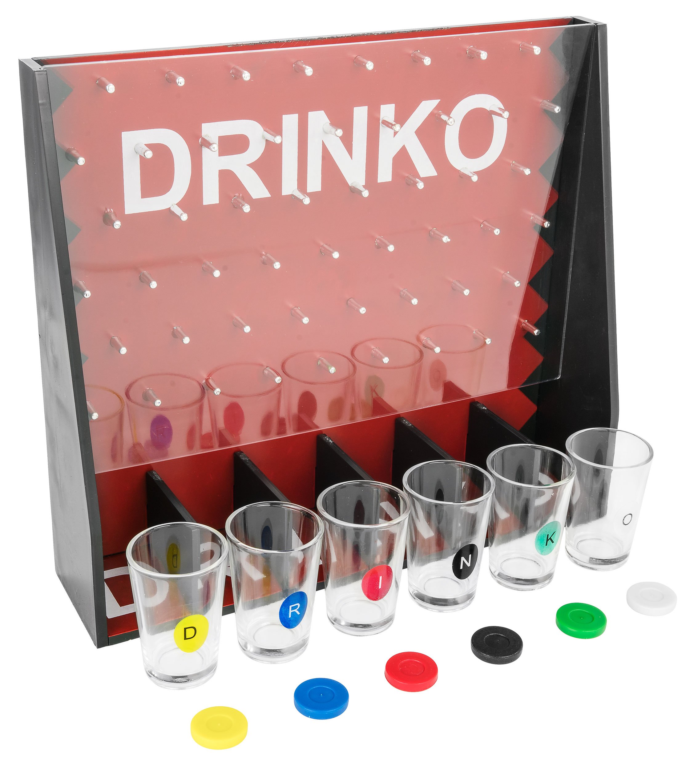 Book Cover DRINKO Drinking Game - Fairly Odd Novelties - Fun Social Shot Glass Party Game for Groups / Couples, Multicolor, One Size