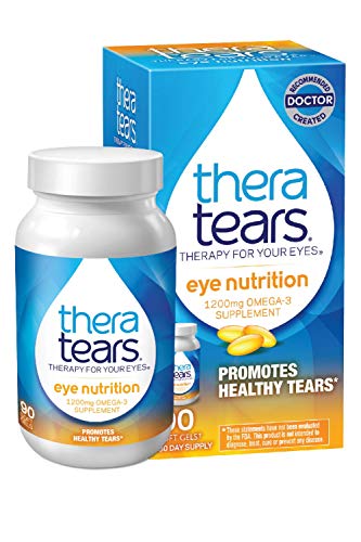 Book Cover TheraTears 1200mg Omega 3 Supplement for Eye Nutrition, Organic Flaxseed Triglyceride Fish Oil and Vitamin E, 90 Count