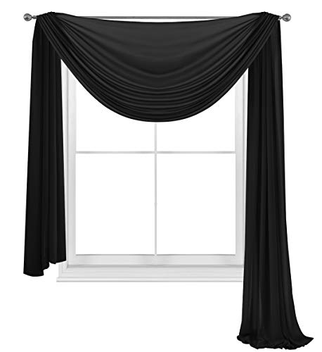 WPM 1 X Elegance Sheer Voile Black 216 Inch Scarf