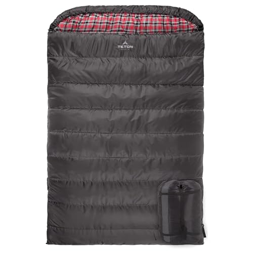 Teton Mammoth, 20 Degree Double Sleeping Bag, A Warm Bag The Whole Family can Enjoy. Great Sleeping Bag for Camping, Hunting and Base Camp. Compression Sack Included