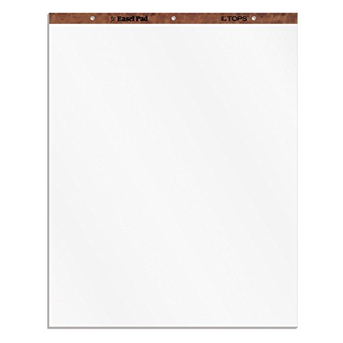 Book Cover TOPS Easel Pad, 3-hole punched, white, 15 lb, plain white, 50 SH/PD, 2 per Carton (7903)