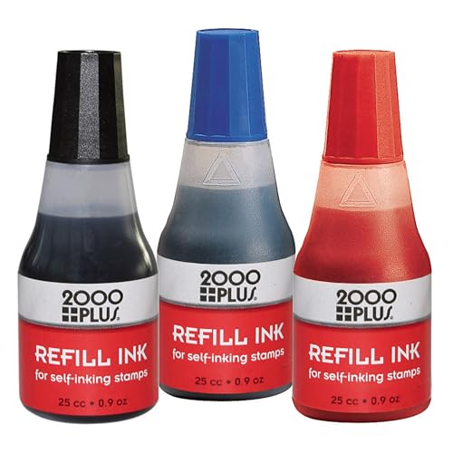 2000 Plus Ink Refill for Self-Inking Stamps and Stamp Pads, Red, 0.9oz (032960)