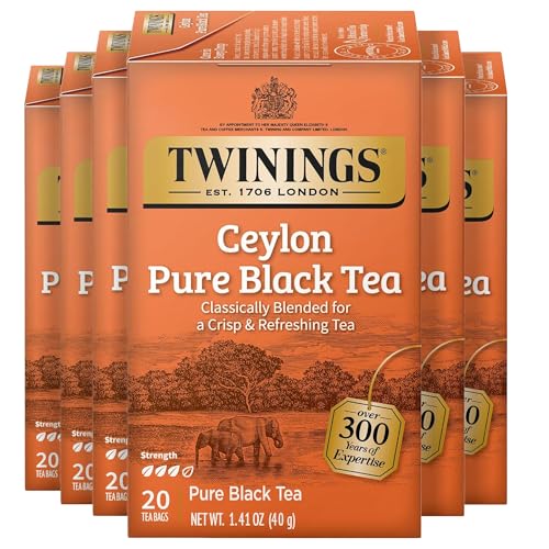 Twinings of London Ceylon Orange Pekoe Tea Bags, 20 Count (Pack of 6)