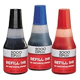 2000 Plus Ink Refill for Self-Inking Stamps and Stamp Pads, Red, 0.9oz (032960)