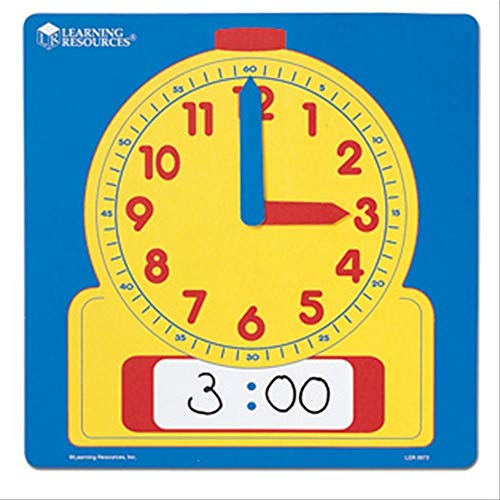 Book Cover Learning Resources Write & Wipe Demonstration Clock, Easy-to-Read, 12