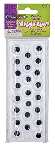Creativity Street AC3437-02 Peel and Stick Wiggle Eyes, Black, 60 Piece (Pack of 1)