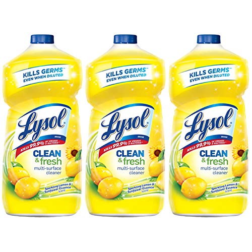 Book Cover Lysol Clean and Fresh Multi-Surface Cleaner, Lemon and Sunflower, 40 Ounce (Pack of 3)