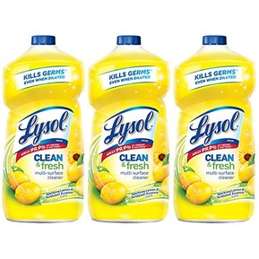 Lysol Clean and Fresh Multi-Surface Cleaner, Lemon and Sunflower, 40 Ounce (Pack of 3)