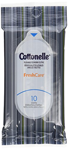 Cottonelle Fresh Care Flushable Wipes, Travel Pack, 12 Travel Packs of 10 Cloths Each (120Ct)