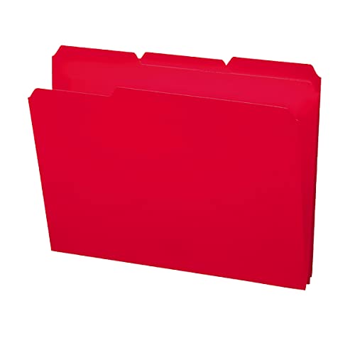 Smead Poly File Folder, 1/3-Cut Tab, Letter Size, Red, 24 per Box (10501)