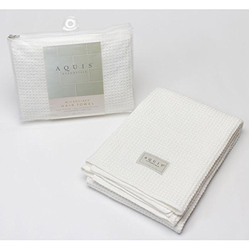 Aquis Microfiber Waffle Hair Towel, Dark Grey