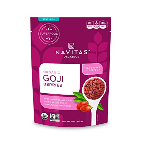 Book Cover Navitas Organics Goji Berries, 16 oz. Bag - Organic, Non-GMO, Sun-Dried, Sulfite-Free