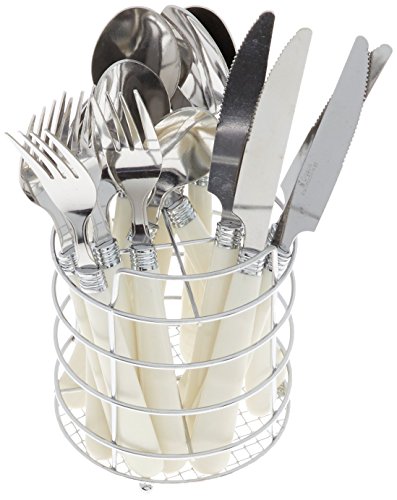 Book Cover Gibson Value 53382.16 Sensations 16 Piece Stainless Steel Flatware Set, White