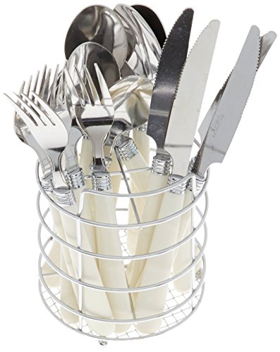 Gibson Value 53382.16 Sensations 16 Piece Stainless Steel Flatware Set, White