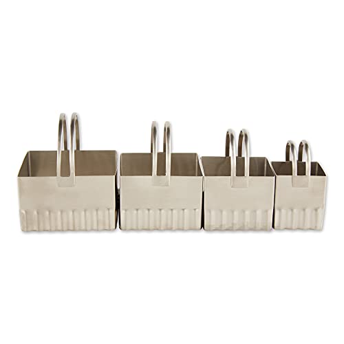 RSVP International Endurance Biscuit Cutters, Rippled Square Set of 4, Stainless