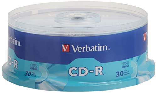 Book Cover Verbatim CD-R Blank Discs 700MB 80 Minutes 52x Recordable Disc for Data and Music- 30 Pack Spindle