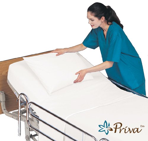Book Cover Priva All in One Hospital Bed in a Bag, Top Sheet, Bottom Sheet, Pillow Case and Blanket, White