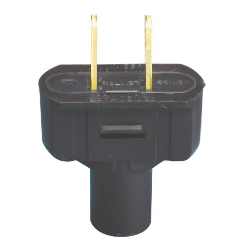 Leviton 48643-E 15 Amp, 125 Volt, Non Grounding Plug, Black 1 Count (Pack of 1)
