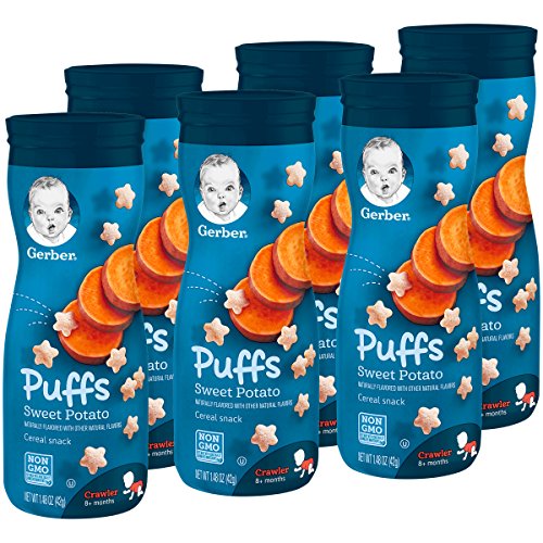 Gerber Puffs Cereal Snack, Sweet Potato, Naturally Flavored with Other Natural Flavors, 1.48 Ounce, 6 Count