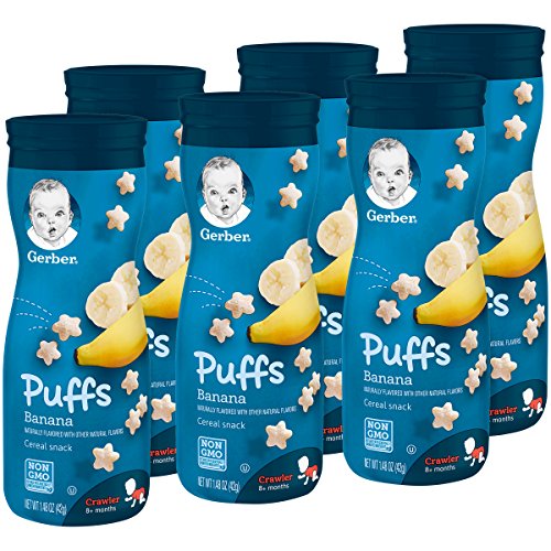 Gerber Puffs Cereal Snack, Banana, 1.48 Ounce, 6 Count (Packaging May Vary )