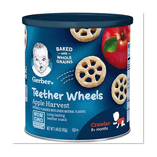 Gerber Graduates Finger Foods Harvest Apple Wagon Wheels, 1.48-Ounce Canisters (Pack of 6)