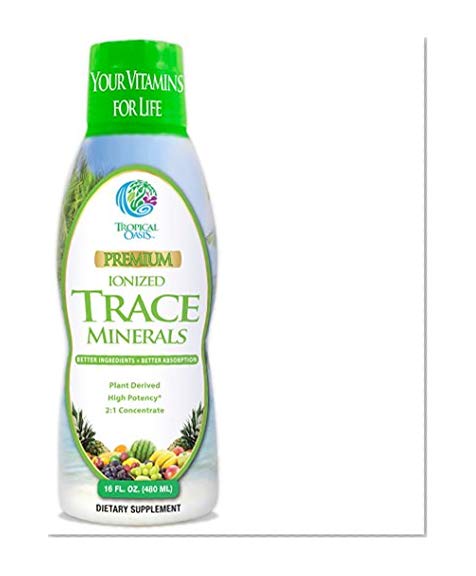 Tropical Oasis - Premium Ionized Plant Based Trace Minerals Liquid Formula- 74 essential minerals in liquid form for up to 96% Absorption - 16 oz, 32 servings