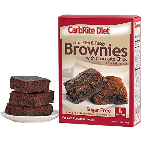 Book Cover Doctor's CarbRite Diet Brownie Mix - Low Carb Baking and Desserts - For Keto and Low Sugar Diets - Protein and High Fiber - Chocolate Chip Brownie, 11.5 Oz (8301)
