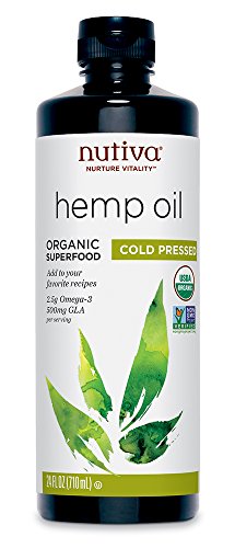 Book Cover Nutiva Organic, Cold-Pressed, Unrefined Hemp Seed Oil from non-GMO, Sustainably Farmed Canadian Hemp, 24-ounces