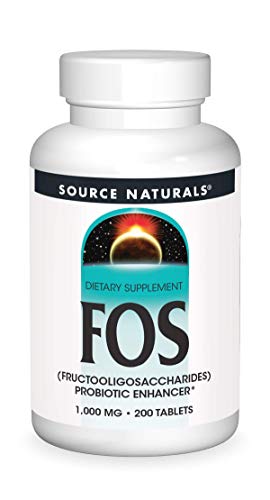 Source Naturals FOS 1000 mg Fructooligosaccharides Probiotic Enhancer - 200 Tablets