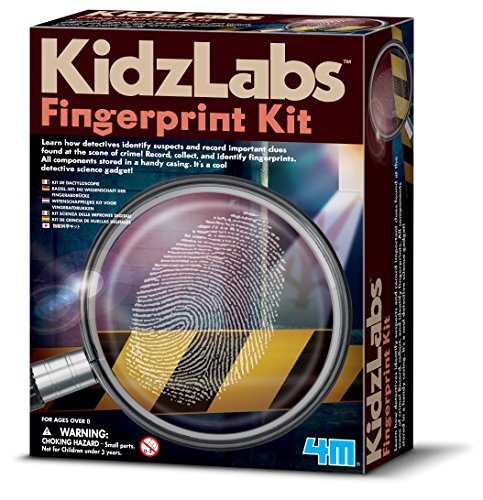 Book Cover 4M KidzLabs Fingerprint Kit - Spy Forensic Science Lab - Educational STEM Toys Gift for Kids & Teens, Boys & Girls