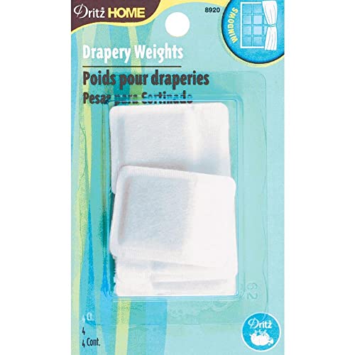 Dritz Home 8920 Covered Lead Drapery Weights (4-Piece) , White