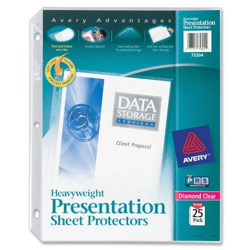 Book Cover Avery Diamond Clear Heavyweight Sheet Protectors, Acid Free, Pack of 25 (75304)