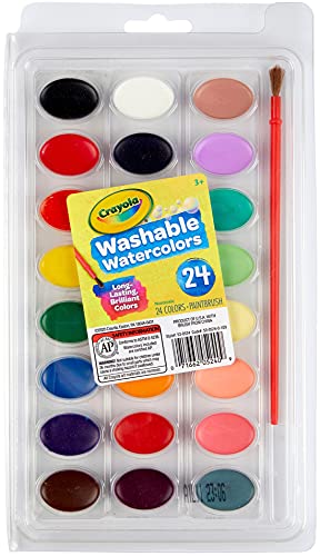 Crayola - 53-0524-e-000 - Kit De Loisirs Créatifs - Palette De Peinture Lavable - 24 Couleurs