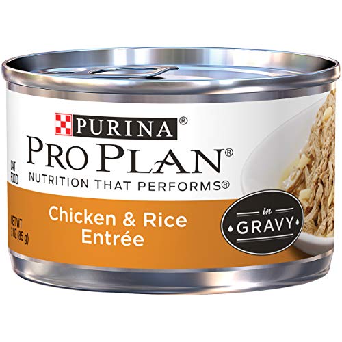 Book Cover Purina Pro Plan Gravy Wet Cat Food, Chicken & Rice Entree - (24) 3 oz. Pull-Top Cans