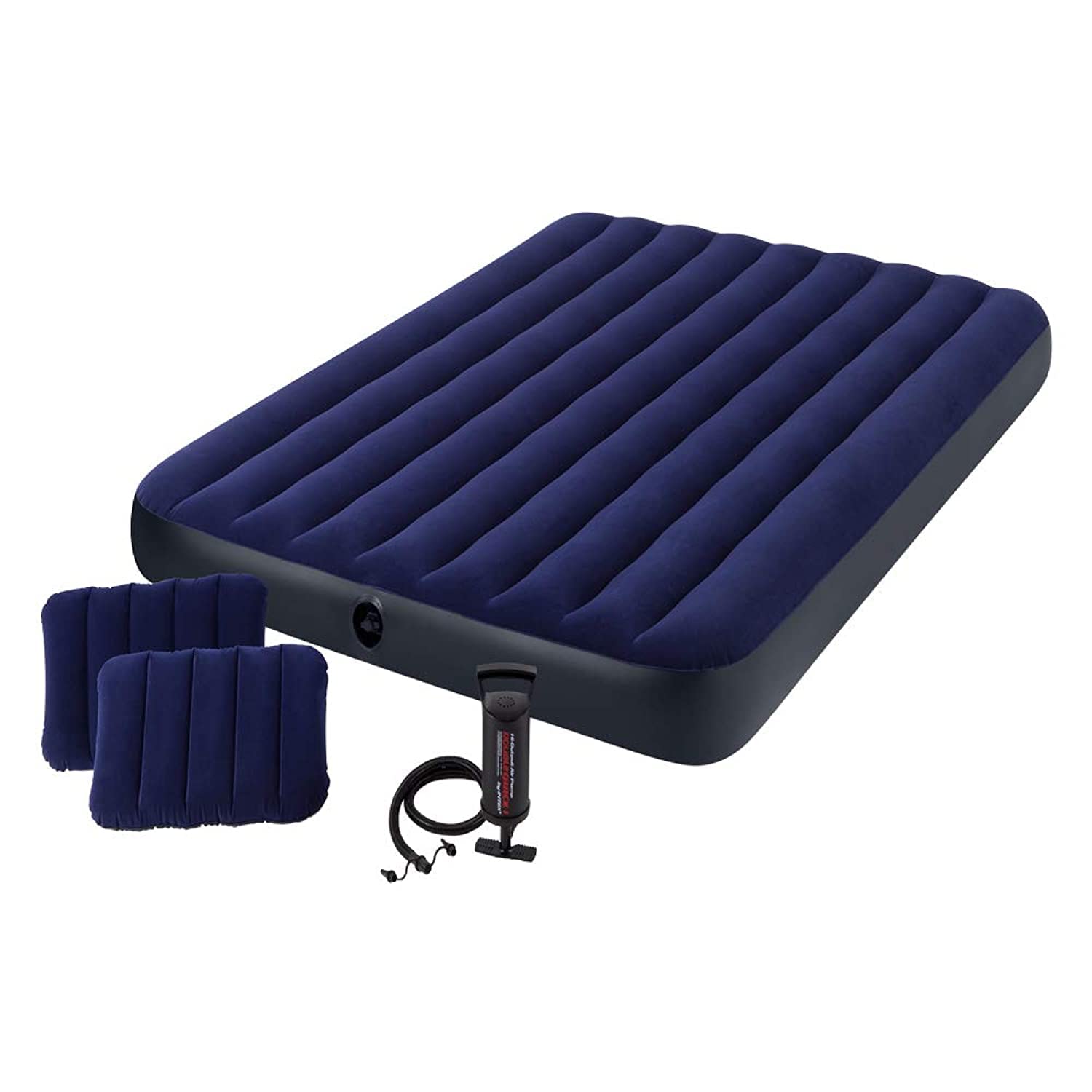 Book Cover Intex 68765E Classic Downy Airbed Set with 2 Pillows and Double Quick Hand Pump, Queen