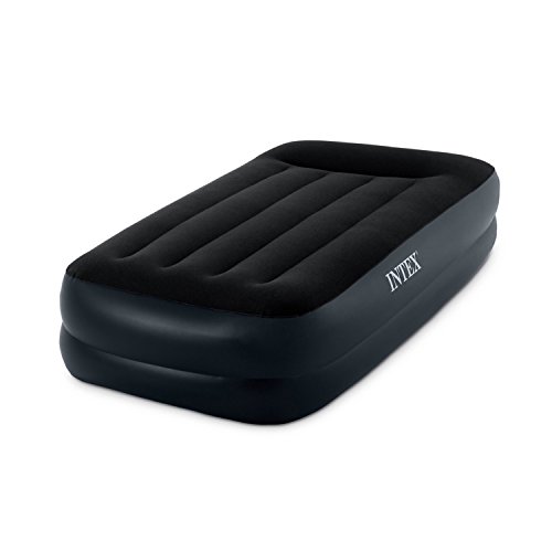 Book Cover Intex Pillow Rest Raised Airbed with Built-in Pillow and Electric Pump, Twin, Bed Height 16.5
