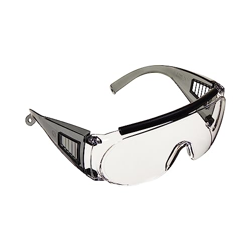 Allen Company Shooting & Safety Fit Over Glasses for Use with Prescription Eyeglasses, Clear Lenses, Wrap Around Frame, ANSI Z87 Impact Resistant, UV Protection
