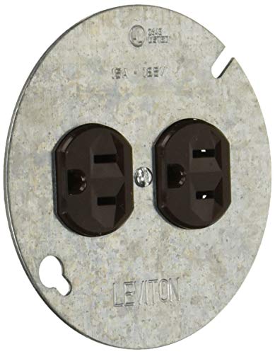 Book Cover Leviton 5042 15 Amp, 125 Volt, Duplex Receptacle On 4-Inch Cover, Zinc Plated Steel