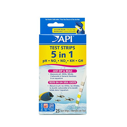 API 5-in-1 Test Strips Freshwater & Saltwater Aquarium Test Strips 25Count Box
