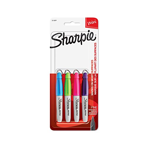 Book Cover SHARPIE 35108PP Mini Permanent Markers, Fine Point, Vibrant Colors, 4 Count