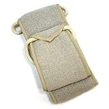 AQUIS Double-Sided Exfoliating & Cleansing Back Scrubber, Fast Drying, Ultra-Durable Microfiber, Linen