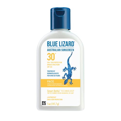 Book Cover BLUE LIZARD Face Mineral-Based Sunscreen with Hydrating Hyaluronic Acid SPF 30+ UVA/UVB Protection, 5 Ounce