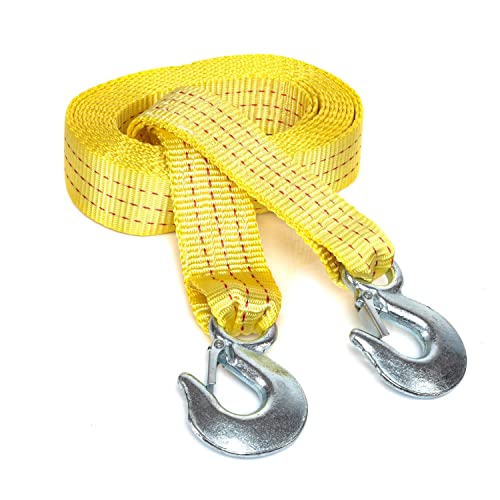 NEIKO 51005A Heavy-Duty Tow Strap with Hooks, 2 Inches by 20 Feet, Woven Polyester Webbing, and 10,000-Pound Capacity, HD Truck Recovery Strap and ATV Tow Strap, Tow Rope for Vehicles