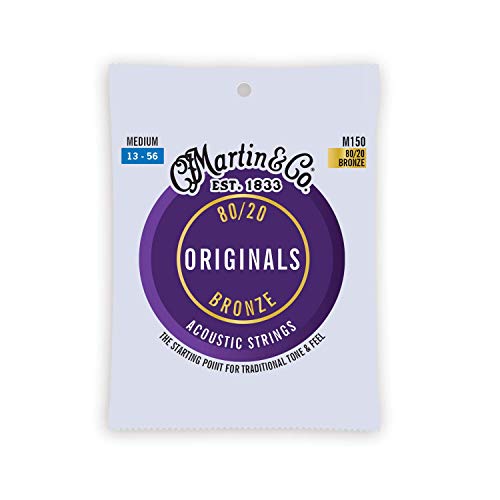 Martin Guitar Original Acoustic M150, 80/20 Bronze, Medium-Gauge Guitar Strings